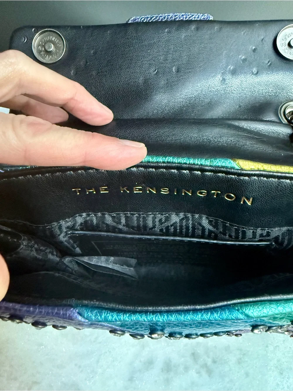 Kurt Geiger London Rainbow Mini
Kensington Crossbody Metallic
Studded Bag - Picture 10 of 16